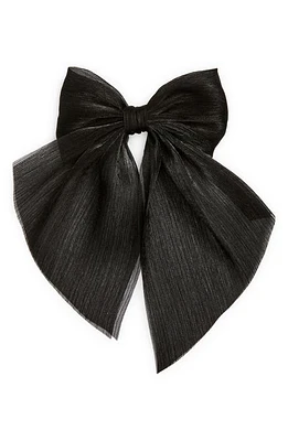 Tasha Metallic Bow Barrette in Black at Nordstrom