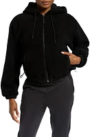 BANDIER High Pile Fleece Hooded Zip Jacket at Nordstrom,