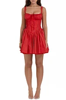 HOUSE OF CB Pintuck Lace Trim Babydoll Dress at Nordstrom,