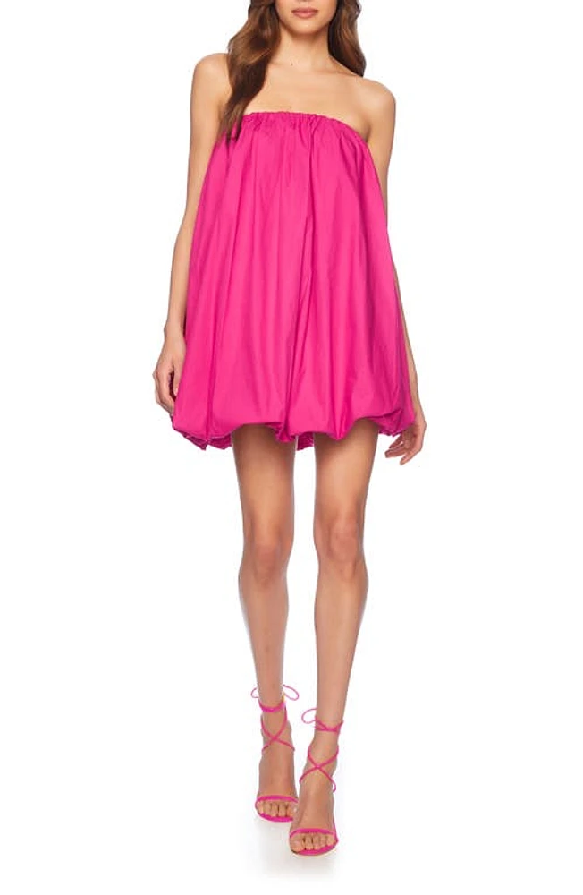 Susana Monaco Strapless Bubble Hem Cotton Poplin Minidress at Nordstrom,