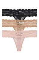 b. tempt'D by Wacoal Assorted 3-Pack Lace Kiss Thongs Basic at Nordstrom,