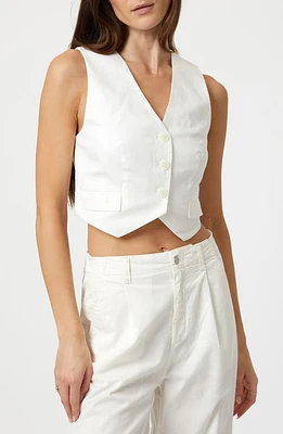 Mavi Jeans Crop Vest Antique White at Nordstrom,