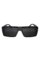 Fifth & Ninth Atlas 54mm Polarized Rectangular Sunglasses in Black/Black at Nordstrom