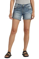 Silver Jeans Co. Distressed Roll Cuff Boyfriend Denim Shorts Indigo at Nordstrom,