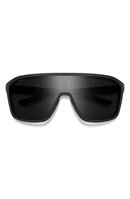 Smith Boomtown 135mm ChromaPop Polarized Shield Sunglasses in Matte Black /Black at Nordstrom