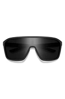 Smith Boomtown 135mm ChromaPop Polarized Shield Sunglasses in Matte Black /Black at Nordstrom