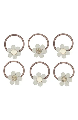 Mimi & Lula Kids' Daisy Assorted 6-Pack Mini Ponytail Holders in Light Beige at Nordstrom