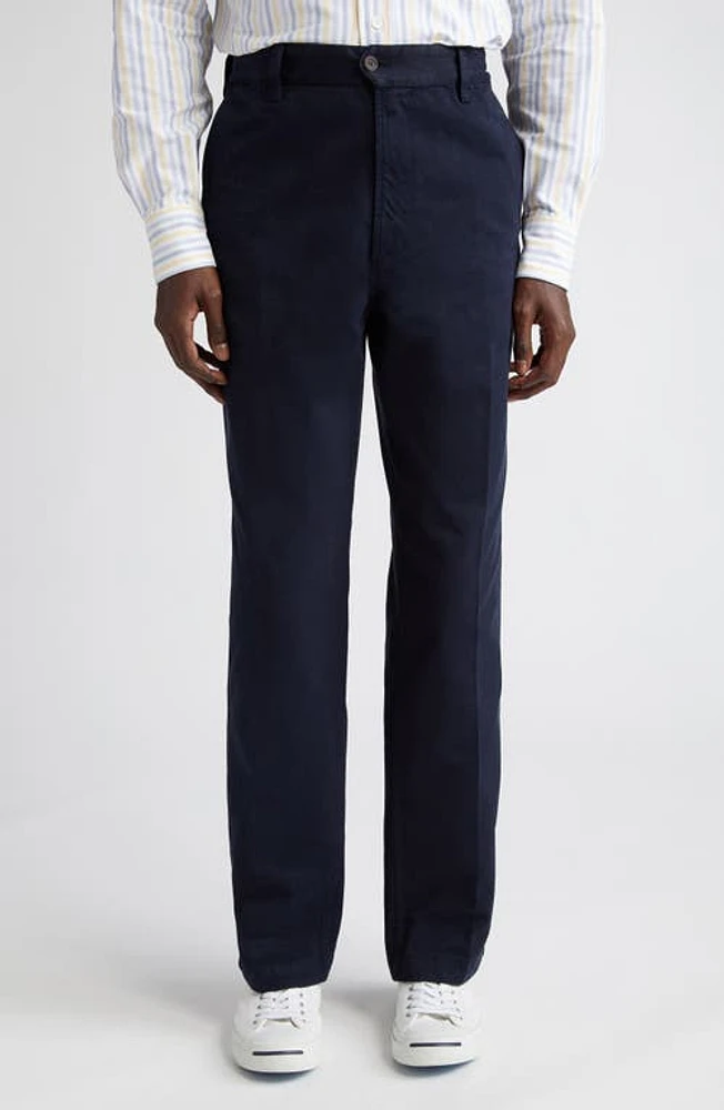 Drake's Flat Front Peached Cotton Chino Pants Dark Navy at Nordstrom,