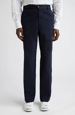 Drake's Flat Front Peached Cotton Chino Pants Dark Navy at Nordstrom,