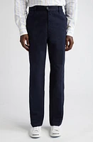 Drake's Flat Front Peached Cotton Chino Pants Dark Navy at Nordstrom,