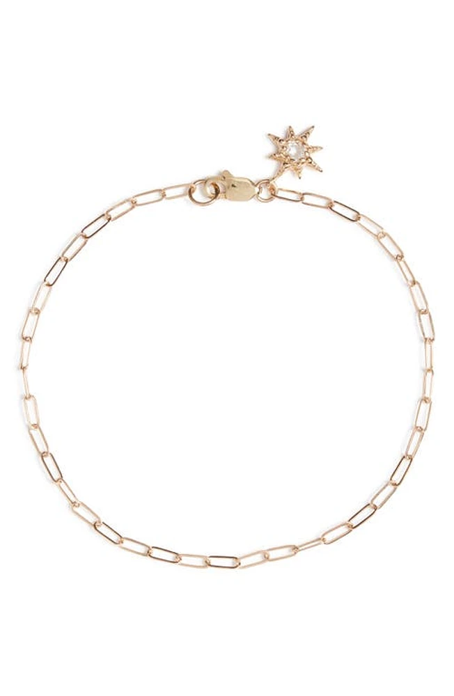 Anzie Classique Paper Clip Starburst Bracelet in Yellow Gold at Nordstrom