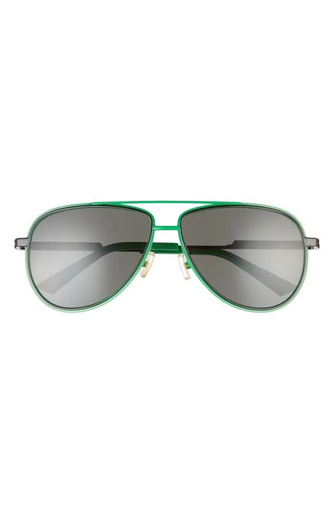 Bottega Veneta 59mm Aviator Sunglasses in Green at Nordstrom