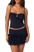 EDIKTED Maisie Lacey Cupped Corset Navy at Nordstrom,