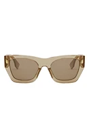 'Fendi Roma 63mm Rectangular Sunglasses in Shiny Beige /Brown at Nordstrom