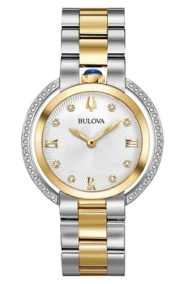 BULOVA Classic Rubaiyat Diamond Bracelet Watch, 35mm in Two-Tone at Nordstrom