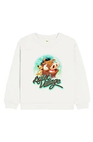 Museum of Peace & Quiet x Disney Kids' 'The Lion King' Village Airbrush Cotton Graphic Sweatshirt White at Nordstrom,