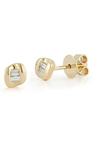 Dana Rebecca Designs Cuban Link Baguette Diamond Stud Earrings in Yellow Gold at Nordstrom