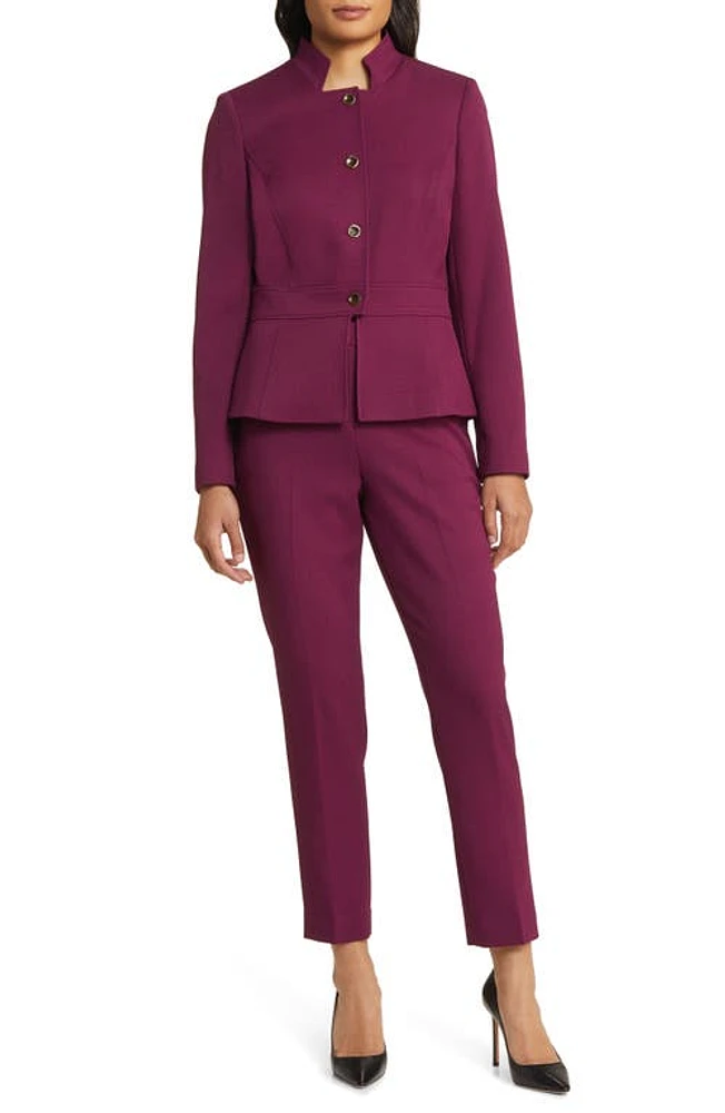 Tahari ASL Stand Collar Jacket & Pants Bordeaux at Nordstrom,