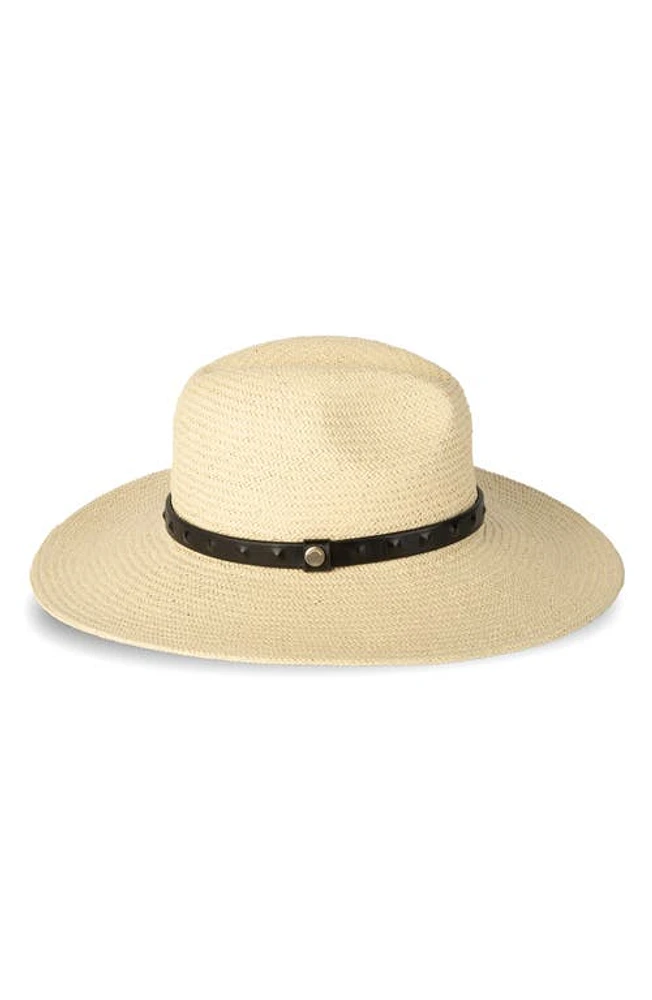 AllSaints Pyramid Stud Straw Hat in Natural at Nordstrom