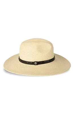 AllSaints Pyramid Stud Straw Hat in Natural at Nordstrom