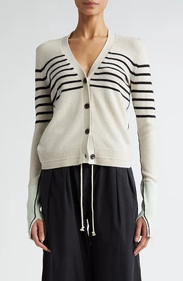 Maria McManus Stripe Slim Cardigan in Crema Stripe at Nordstrom, Size X-Small