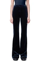 Akris Faris Stretch Velvet Bootcut Pants 179 Navy at Nordstrom,