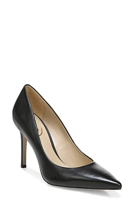 Sam Edelman Hazel Pointed Toe Pump Black Leather at Nordstrom,