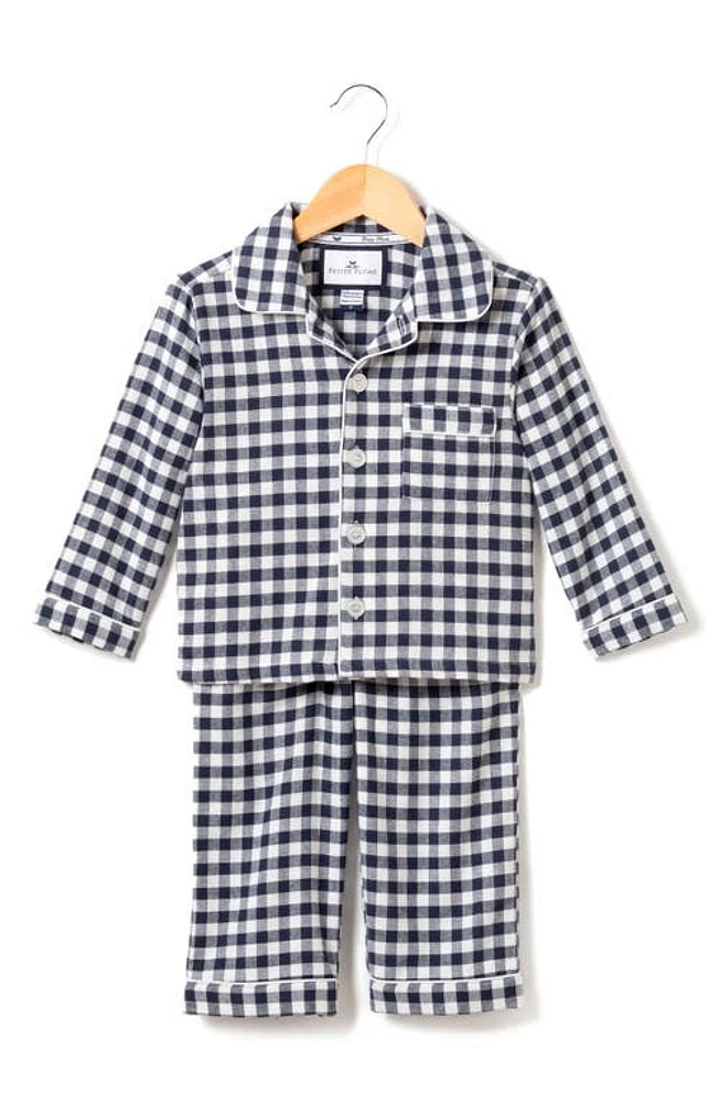 Petite Plume Gingham Two-Piece Pajamas Navy at Nordstrom,