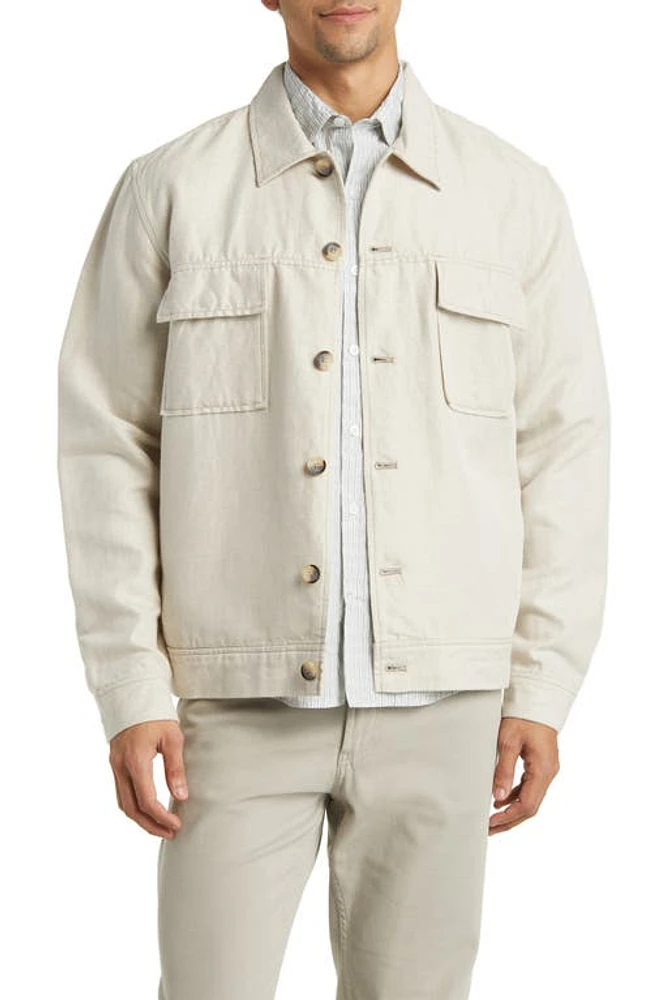 Rodd & Gunn Sawnson Cotton Linen Field Jacket Ecru at Nordstrom,