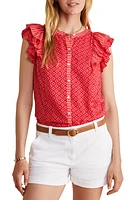 vineyard vines Print Flutter Sleeve Button-Up Top - at Nordstrom,