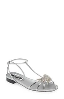 Piferi Maggio Metallic Flat Sandal Silver/Crystal at Nordstrom,