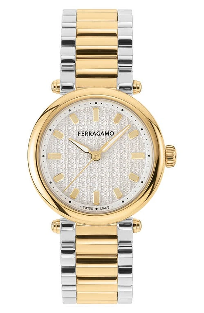 FERRAGAMO Softy Bracelet Watch, 30mm in Two Tone at Nordstrom