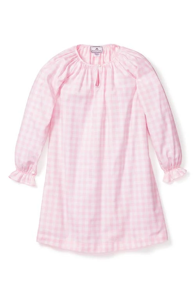 Petite Plume Delphine Gingham Nightgown Pink at Nordstrom,