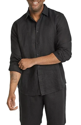 Johnny Bigg Resort Relaxed Fit Linen Button-Up Shirt Black at Nordstrom,