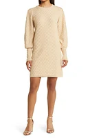 Lilly Pulitzer Jacquetta Long Sleeve Sweater Dress Heathered Sand Bar Metallic at Nordstrom,