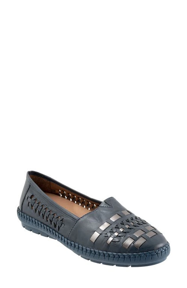 Trotters Rory Woven Flat Navy/Silver at Nordstrom,