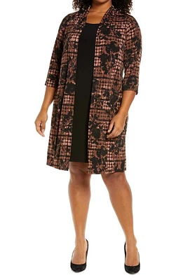 Connected Apparel Two Piece Jacket & Dress Brown at Nordstrom,