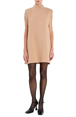 English Factory Mock Neck Sleeveless Shift Dress at Nordstrom,