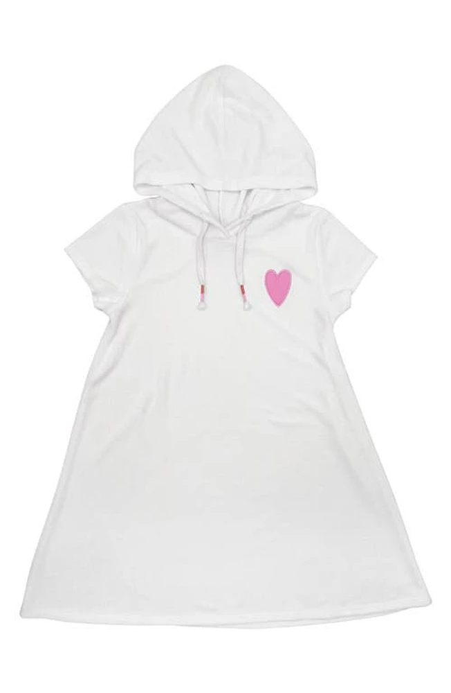 Feather 4 Arrow Kids' Summer Vibes Hooded Cotton Terry Cover-Up Dress in White at Nordstrom, Size 4T