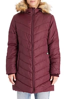 Modern Eternity Faux Fur Trim Convertible Puffer 3-in-1 Maternity Jacket at Nordstrom,