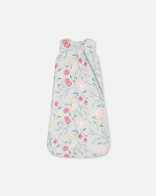 Deux Par Deux Baby Girl's Cotton Muslin Sleep Bag Light Blue With Printed Romantic Flowers in Light Blue Printed Romantic at Nordstrom, Size X-Small