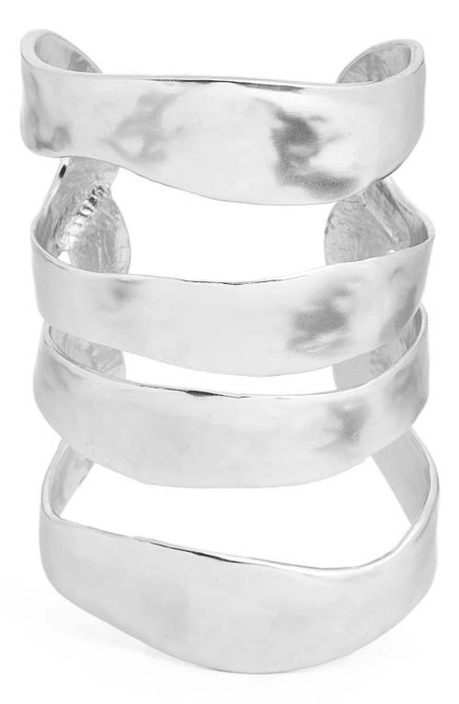 Karine Sultan Four Row Cuff in Silver at Nordstrom