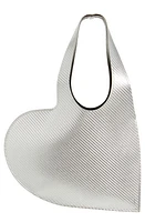 Coperni Mini Heart Leather Tote in Silver at Nordstrom