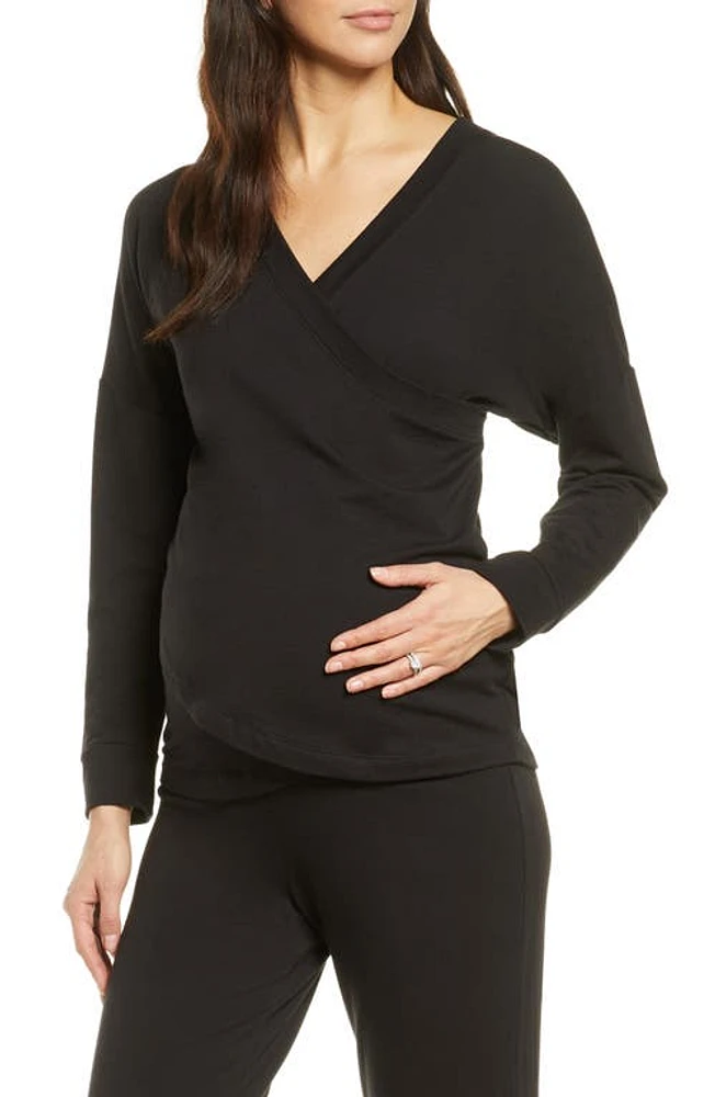 Belabumbum Athleisure Nursing/Maternity Top in Black at Nordstrom, Size Large