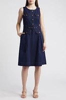 Anne Klein Sleeveless Denim Shirtdress Metropolitan Wash at Nordstrom,