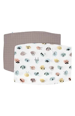 little unicorn 2-Pack Cotton Muslin Pillowcase in Colorful Critters at Nordstrom