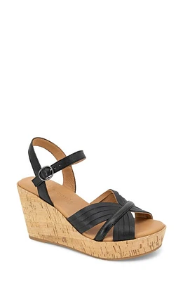 GENTLE SOULS BY KENNETH COLE Nomi Ankle Strap Platform Wedge Sandal Black Leather at Nordstrom,