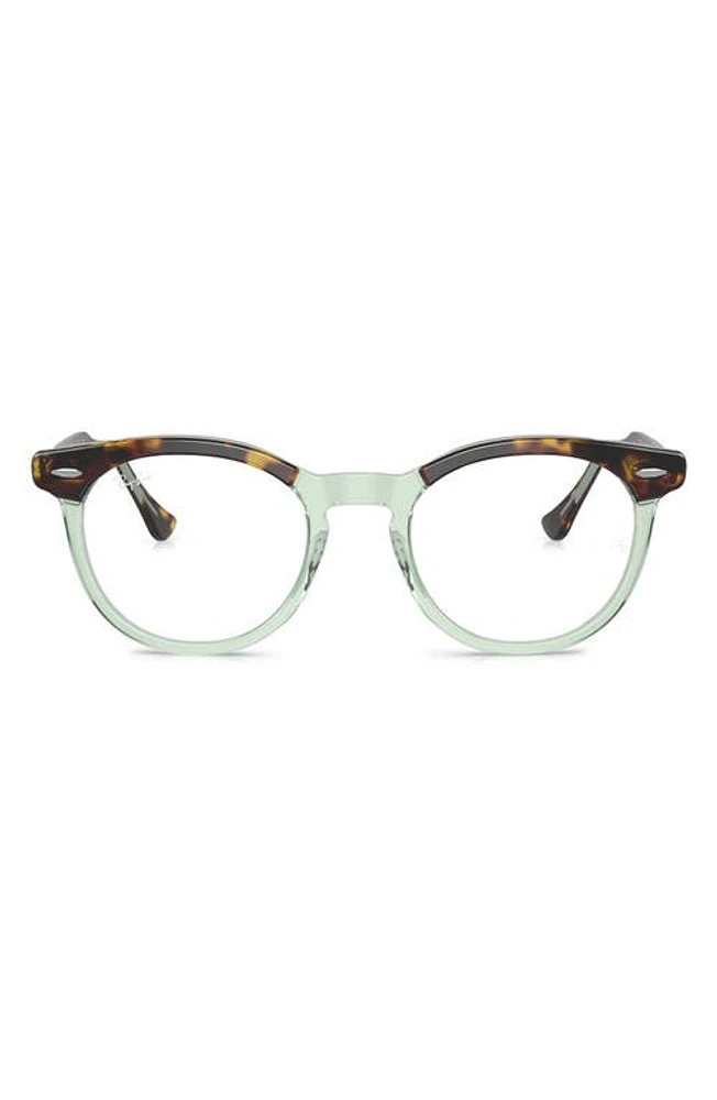 Ray-Ban 49mm Eagle Eye Square Optical Glasses in Trans Green at Nordstrom