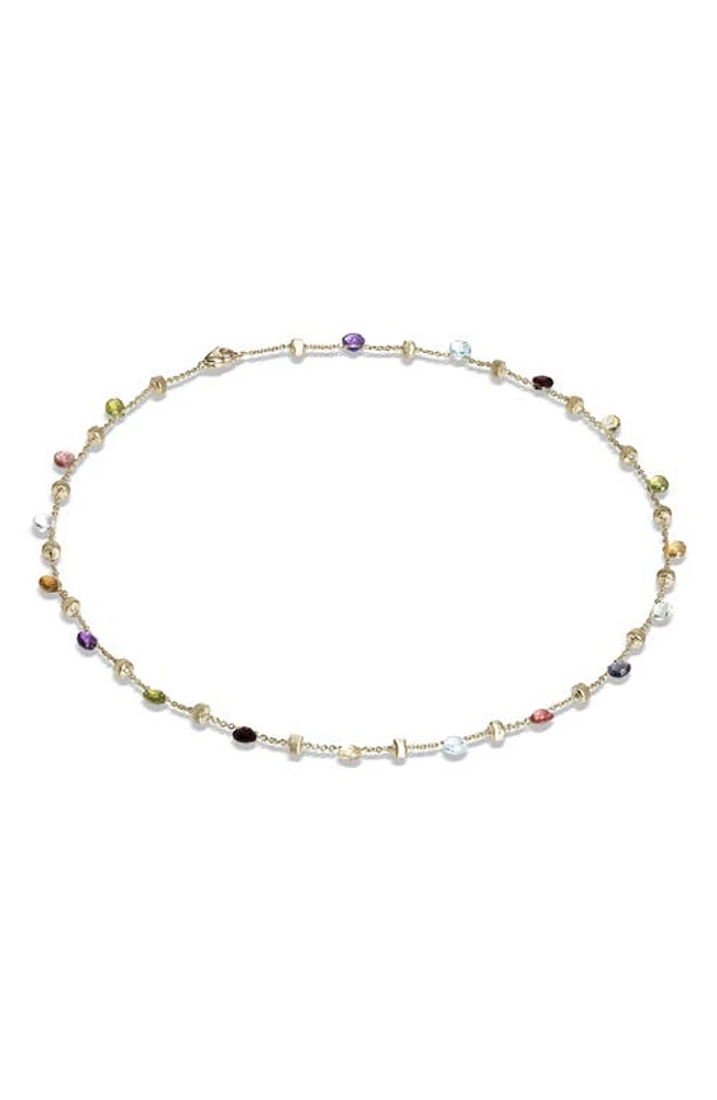 Marco Bicego 'Paradise' Single Strand Semiprecious Necklace in Yellow Gold/Multi at Nordstrom, Size 18