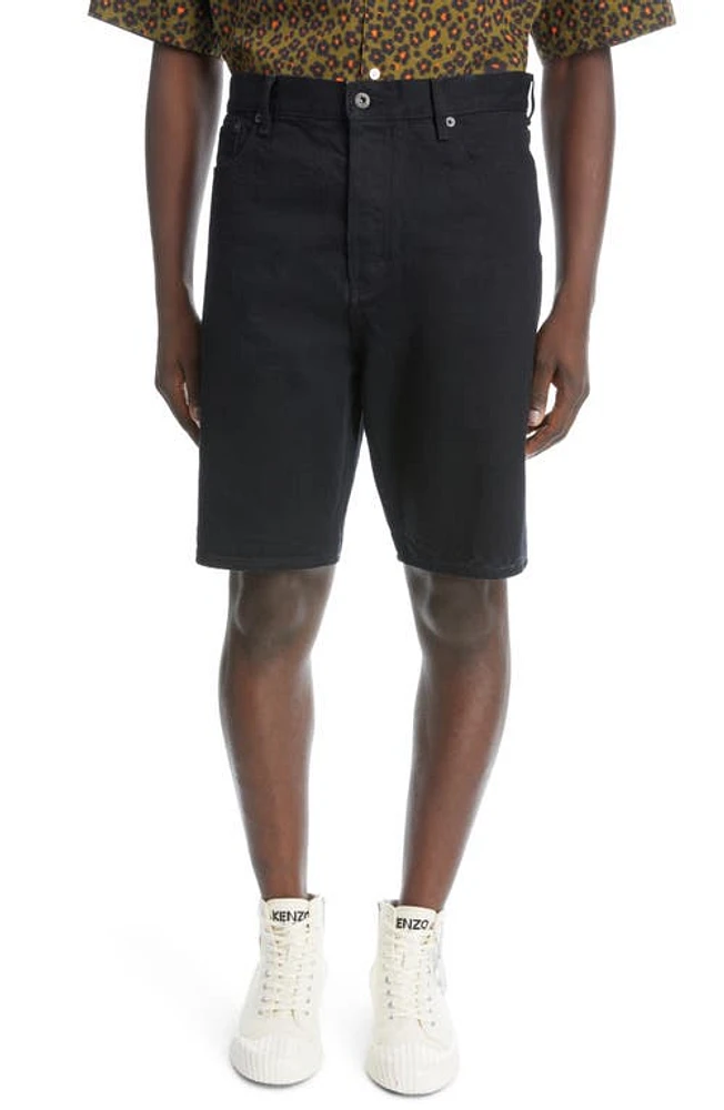 KENZO Rinse Himawari Denim Shorts Bm - Black at Nordstrom,